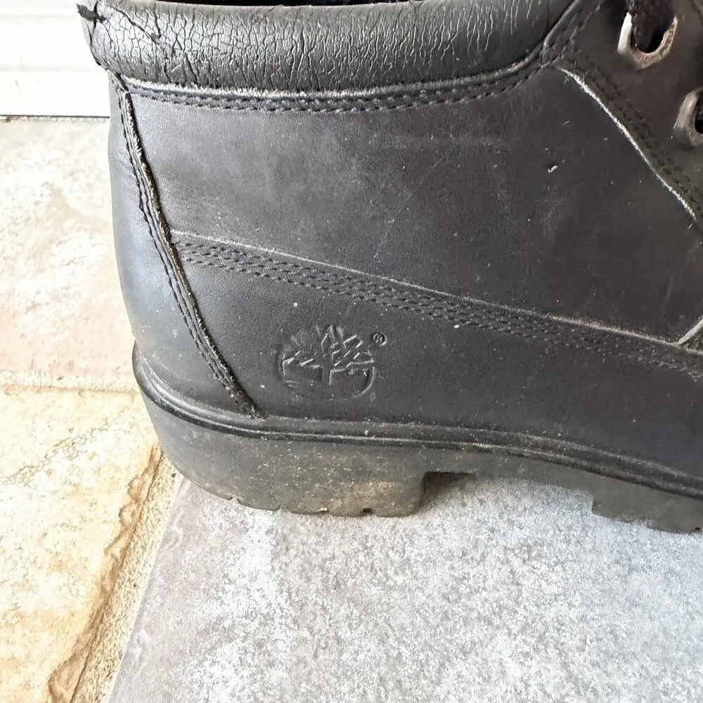 Timberland 1973 Newman Black Leather Chukka Boots Lace Up Ankle Work Mens 8.5
